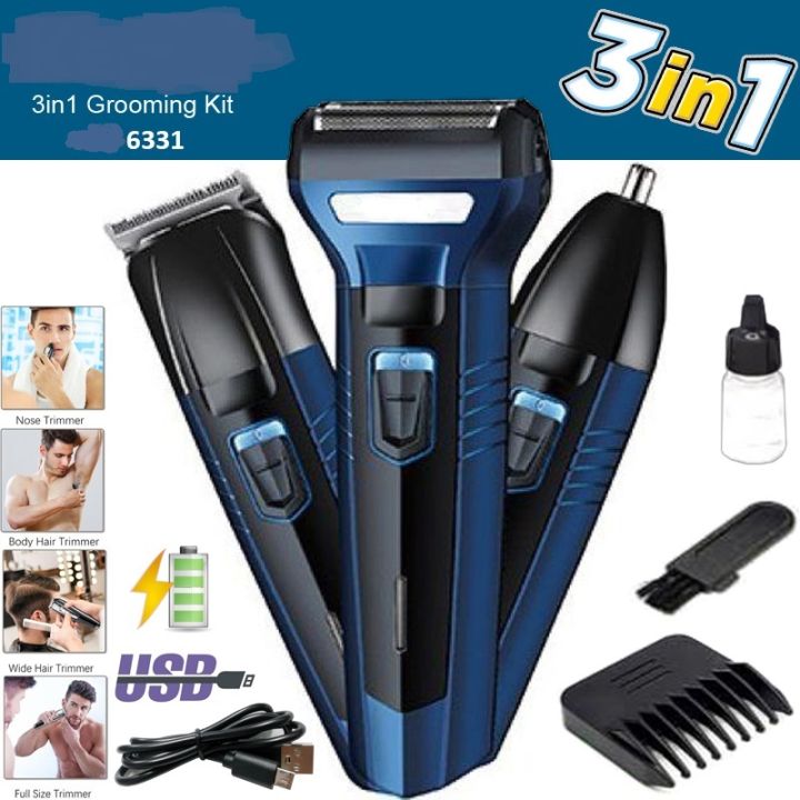 Shaving Machine 3 in 1 Rechargeable Hair Clipper & Shaver | Beard & Hair Trimmer