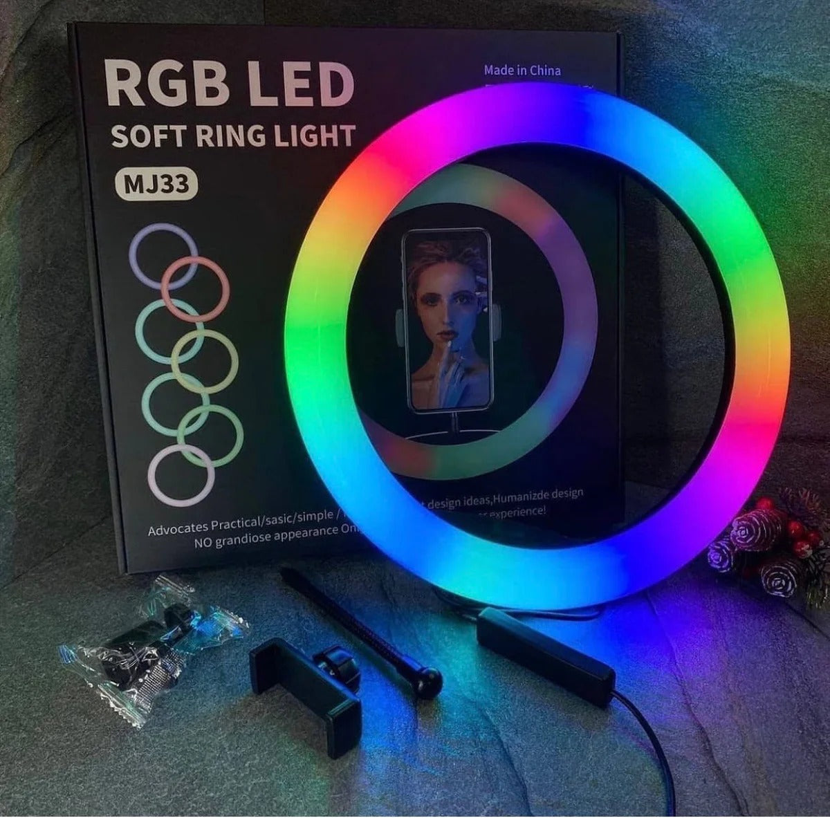 MJ33 RGB LED Soft Ring Light – Bright Illumination with Adjustable Colors