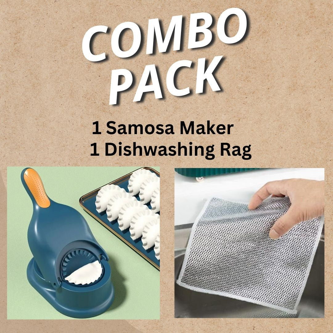 2-in-1 Manual Dumpling Maker & Dough Press – Portable Samosa & Gujiya Mould Tool