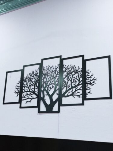 5 Frames Tree Wooden Wall Décor – Elegant Nature-Inspired Wall Art for Home & Office