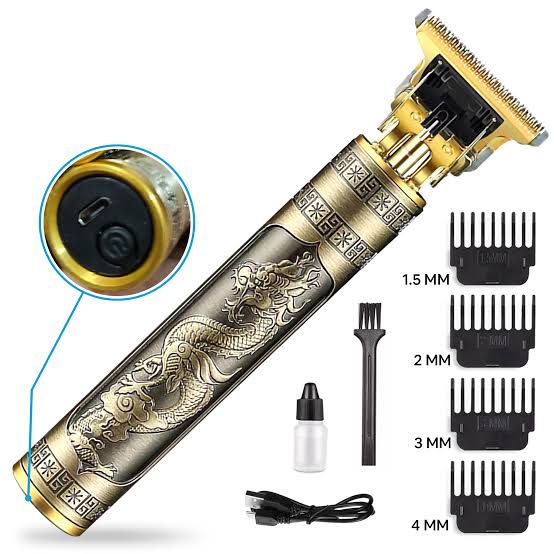 Metal Body Vintage T9 Hair Trimmer For Men – Professional USB Rechargeable Hair & Beard Trimmer