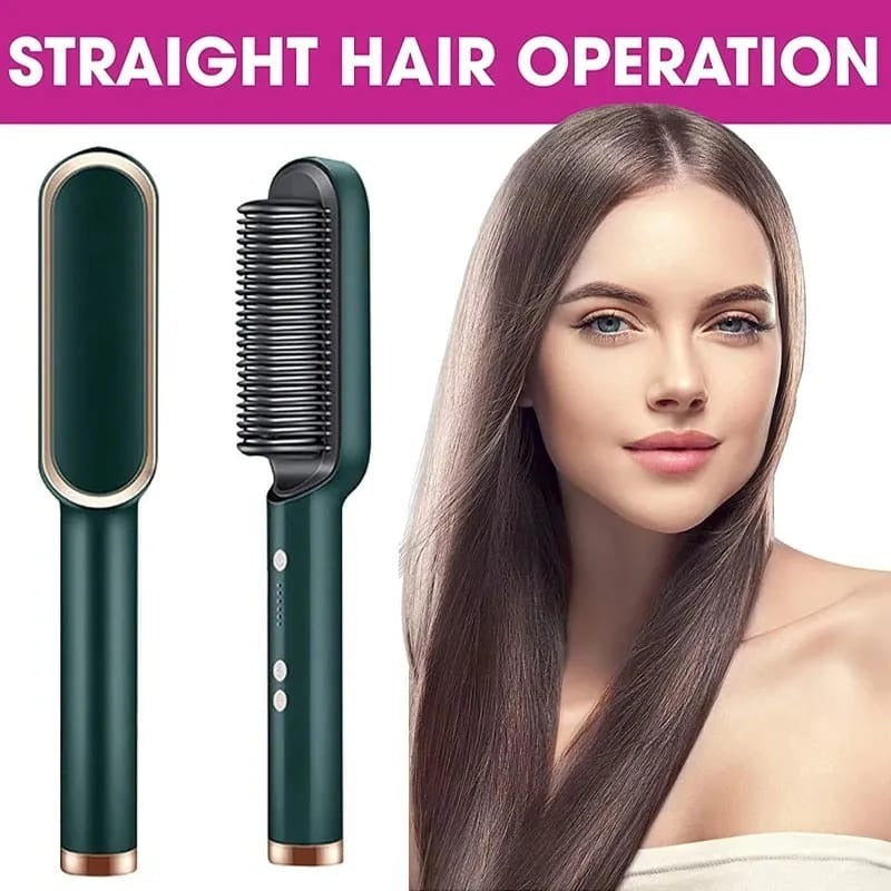 2-in-1 Hair Straightener Iron Brush/ Comb