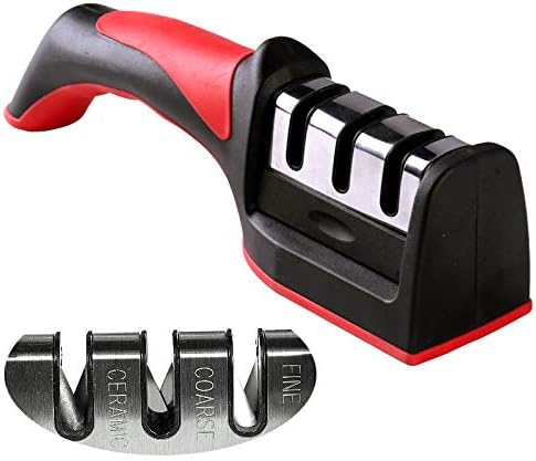 3-in-1 Knife Sharpener | 3-Stage Diamond Coated Kitchen Sharpener