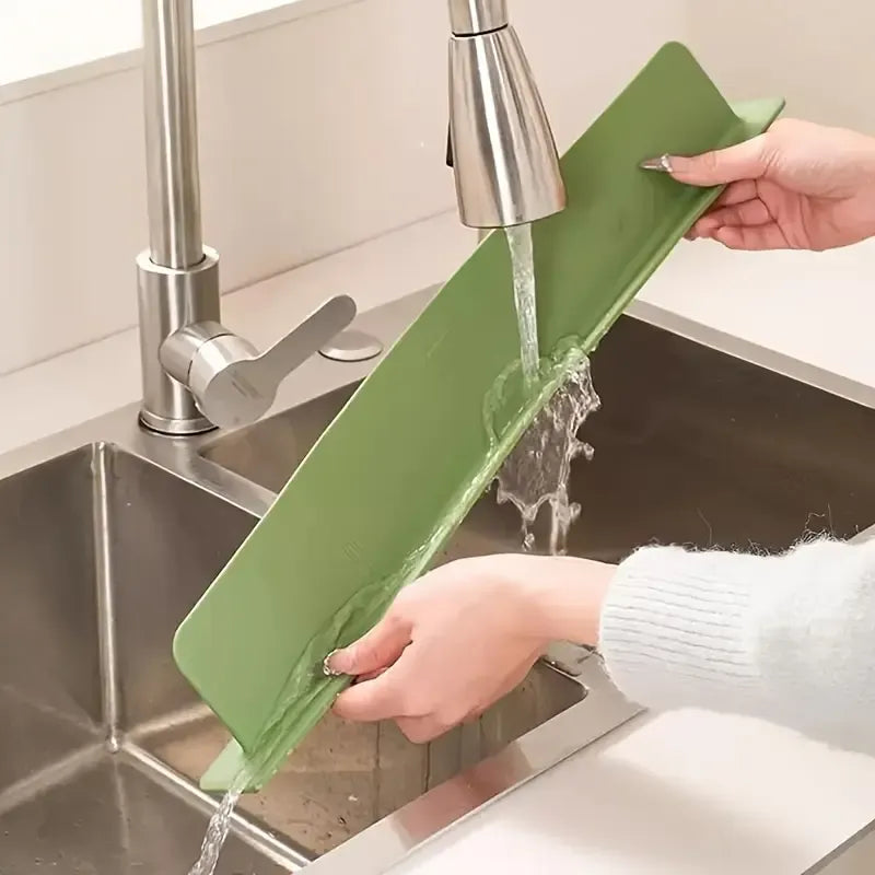 Silicone Sink Splash Guard with Strong Suction Cups – Water Splash Protector for Kitchen & Bathroom