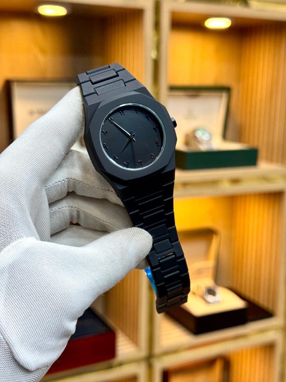 Black Aura Watch – Matte All-Black Arabic Quartz Timepiece for Men & Boys