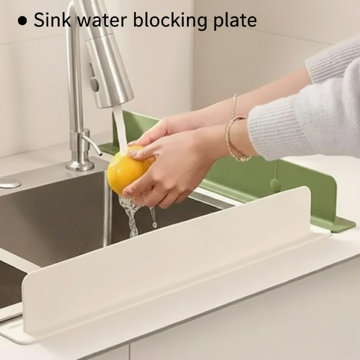 Silicone Sink Splash Guard with Strong Suction Cups – Water Splash Protector for Kitchen & Bathroom