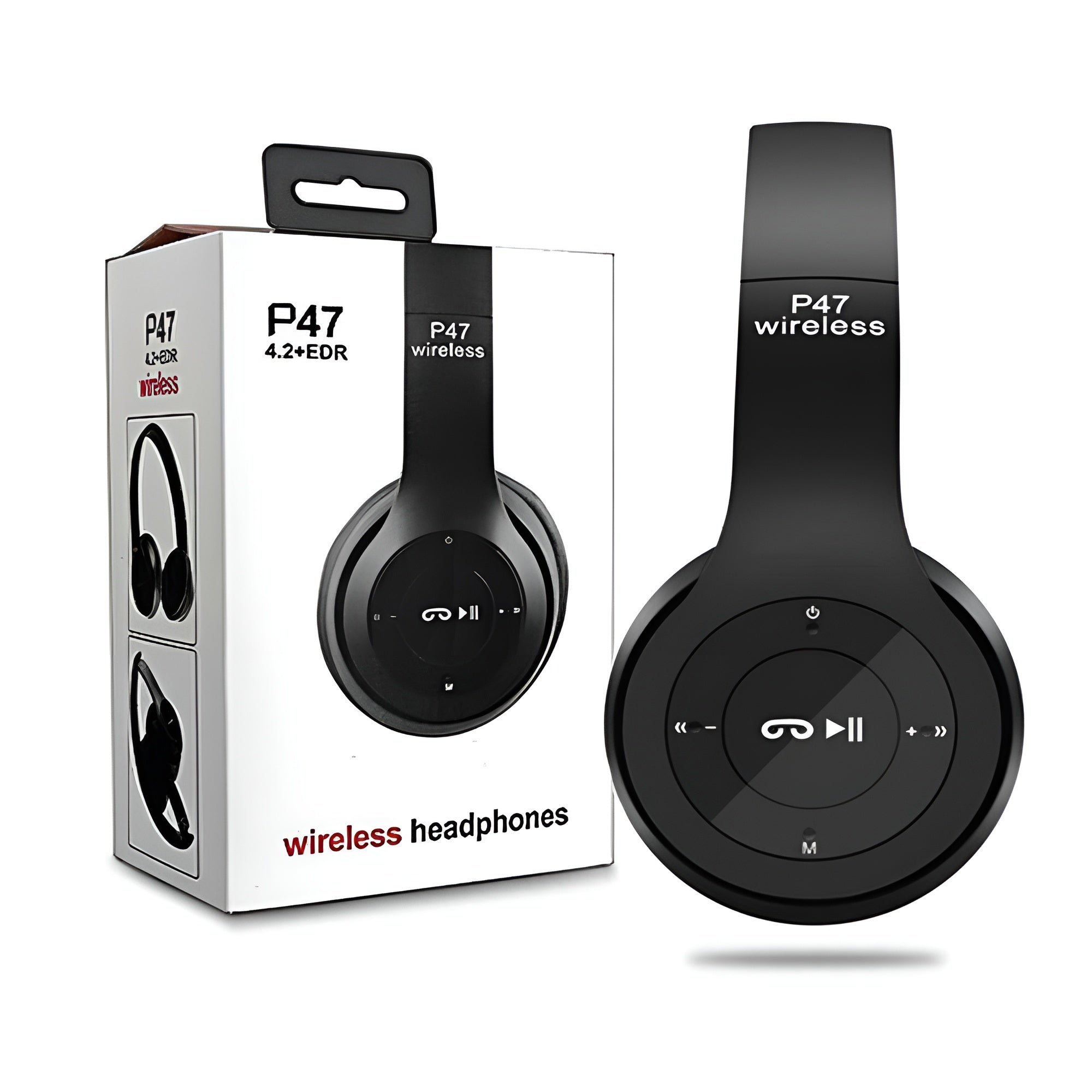 P47 Wireless Bluetooth Headphones โ Ultra Small Gaming Headset with Mic (Random Color)