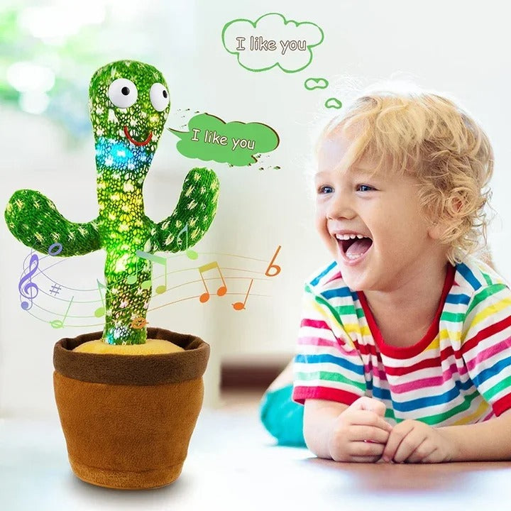 Dancing Cactus Toy – Singing, Talking & Voice Recording Plush Toy with USB Rechargeable Function (With Cap) – For Babies & Kids (6 Months+)