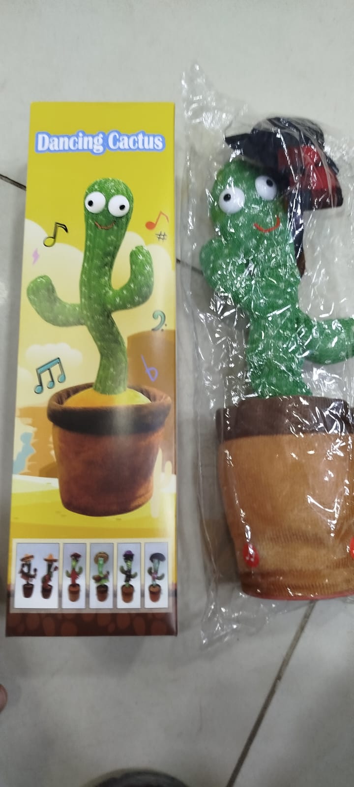 Dancing Cactus Toy – Singing, Talking & Voice Recording Plush Toy with USB Rechargeable Function (With Cap) – For Babies & Kids (6 Months+)