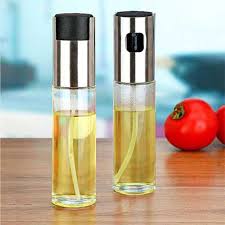 Oil Spray Bottle – 100ml Glass Oil Sprayer for Kitchen | Cooking, BBQ, Baking & Salad (Random Color)
