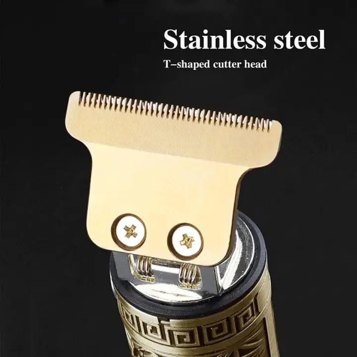 Metal Body Vintage T9 Hair Trimmer For Men – Professional USB Rechargeable Hair & Beard Trimmer