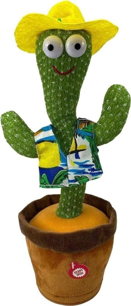 Dancing Cactus Toy – Singing, Talking & Voice Recording Plush Toy with USB Rechargeable Function (With Cap) – For Babies & Kids (6 Months+)