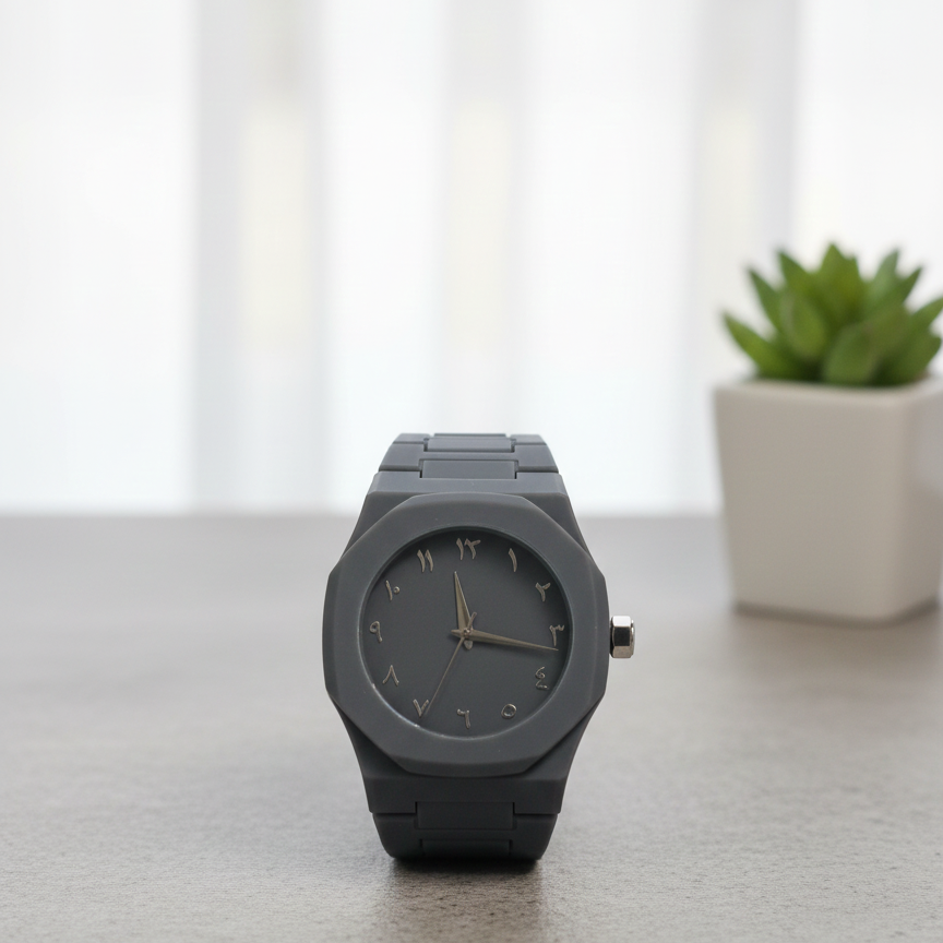 Elegant Minimalist Watch – Eastern Arabic Numerals | Integrated Octagonal Bezel Case | Luxury Minimal Design