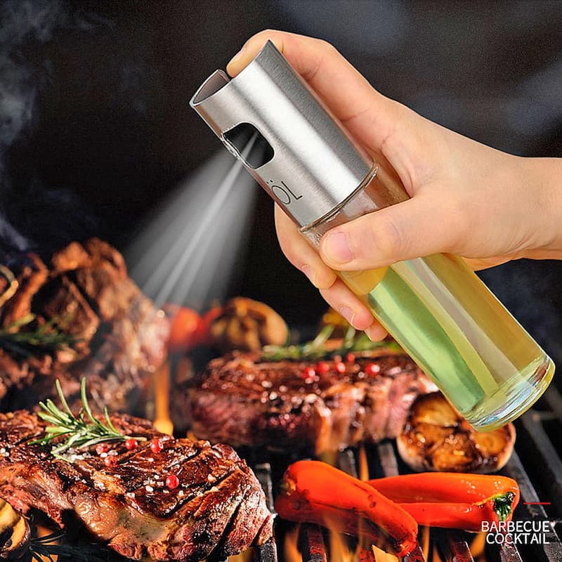 Oil Spray Bottle – 100ml Glass Oil Sprayer for Kitchen | Cooking, BBQ, Baking & Salad (Random Color)