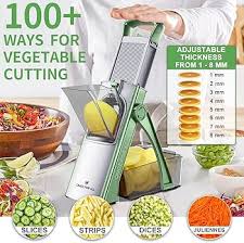 Safe Adjustable Mandoline Slicer – Multi-Purpose Vegetable Cutter, Kitchen Chopper & Manual Grater