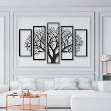 5 Frames Tree Wooden Wall Décor – Elegant Nature-Inspired Wall Art for Home & Office