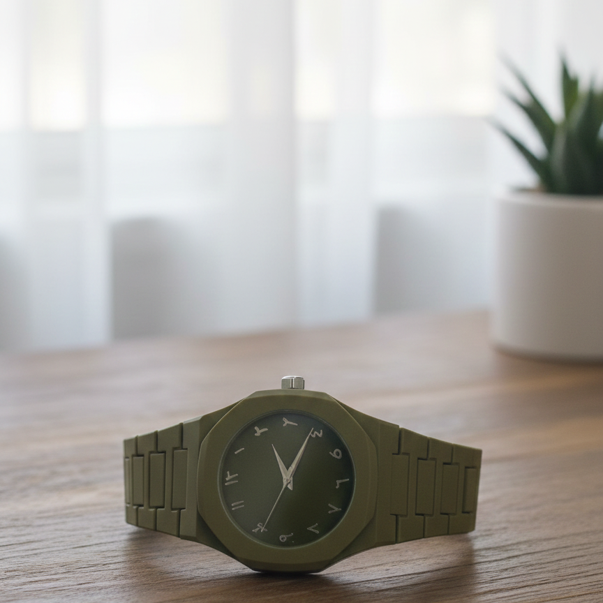 Elegant Minimalist Watch – Eastern Arabic Numerals | Integrated Octagonal Bezel Case | Luxury Minimal Design