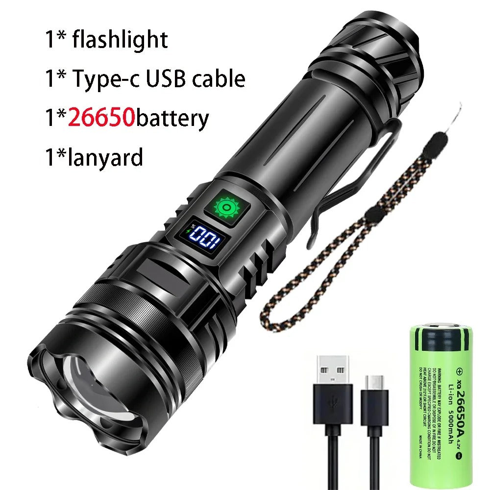 Original P90 Torch | 2 Kilometer Range High-Power LED Flashlight | Imported