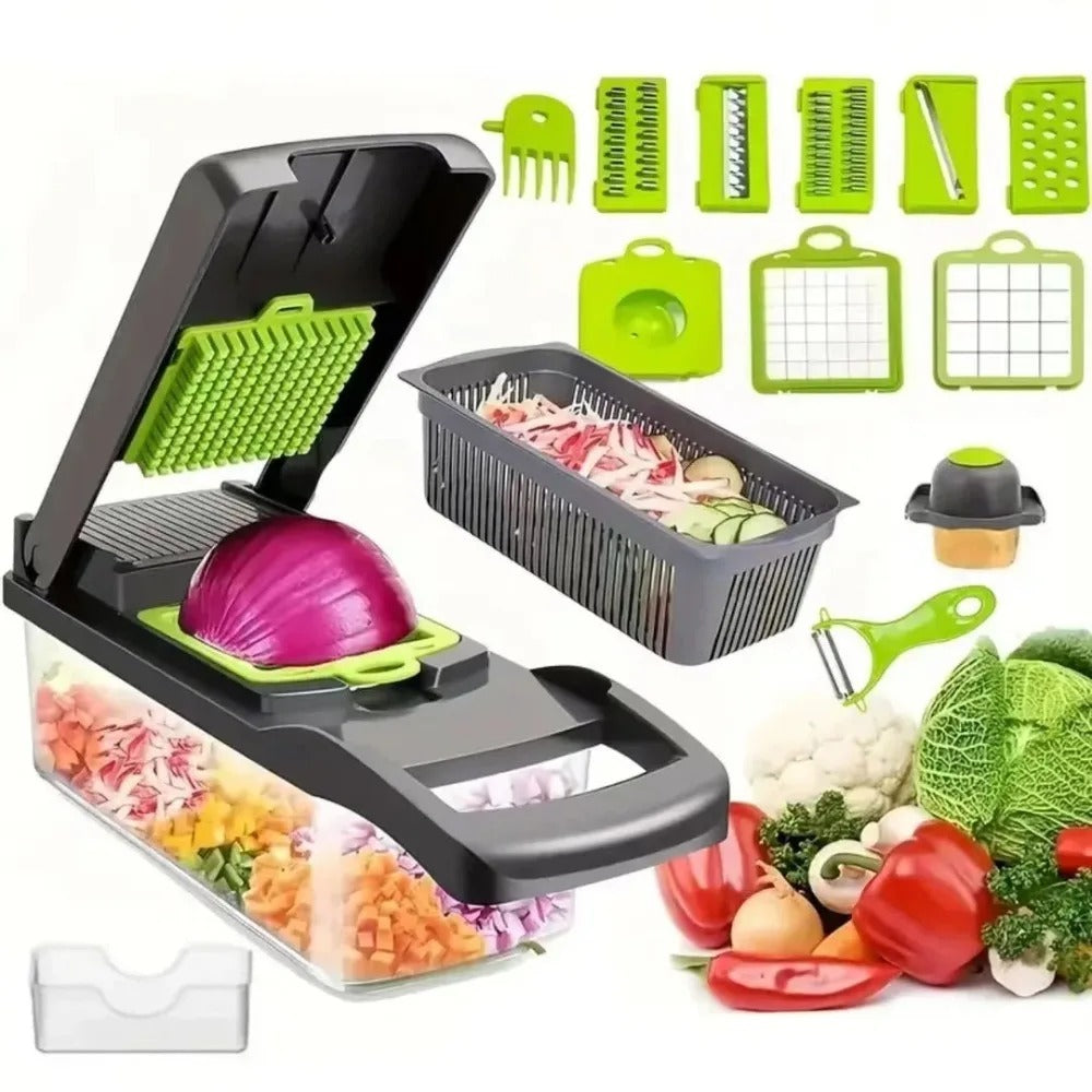 Speedy Chopper 12 Pieces Nicer Dicer Plus – Fruit & Vegetable Cutter, Slicer & Chopper Set