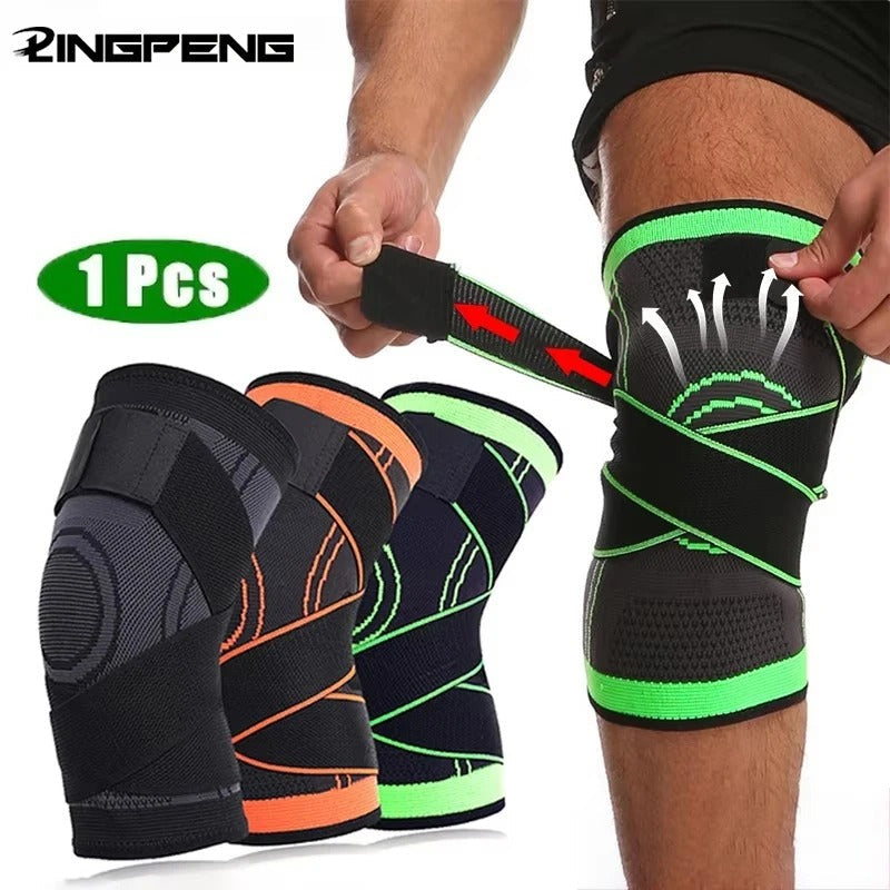 3D Waving Knee Support Brace – Elastic Compression Knee Pad for Pain Relief & Sports
