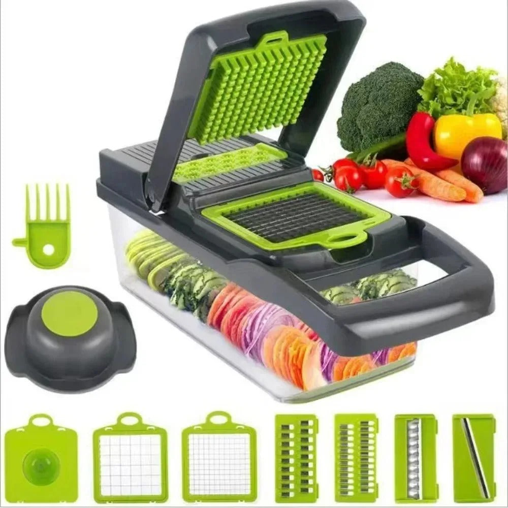 Speedy Chopper 12 Pieces Nicer Dicer Plus – Fruit & Vegetable Cutter, Slicer & Chopper Set