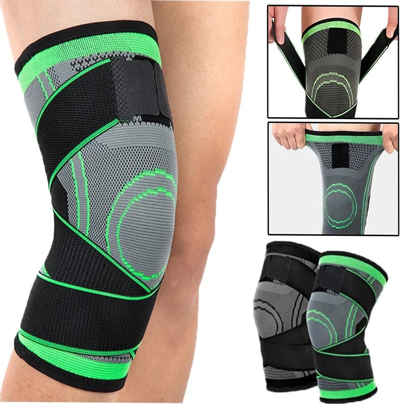 3D Waving Knee Support Brace – Elastic Compression Knee Pad for Pain Relief & Sports