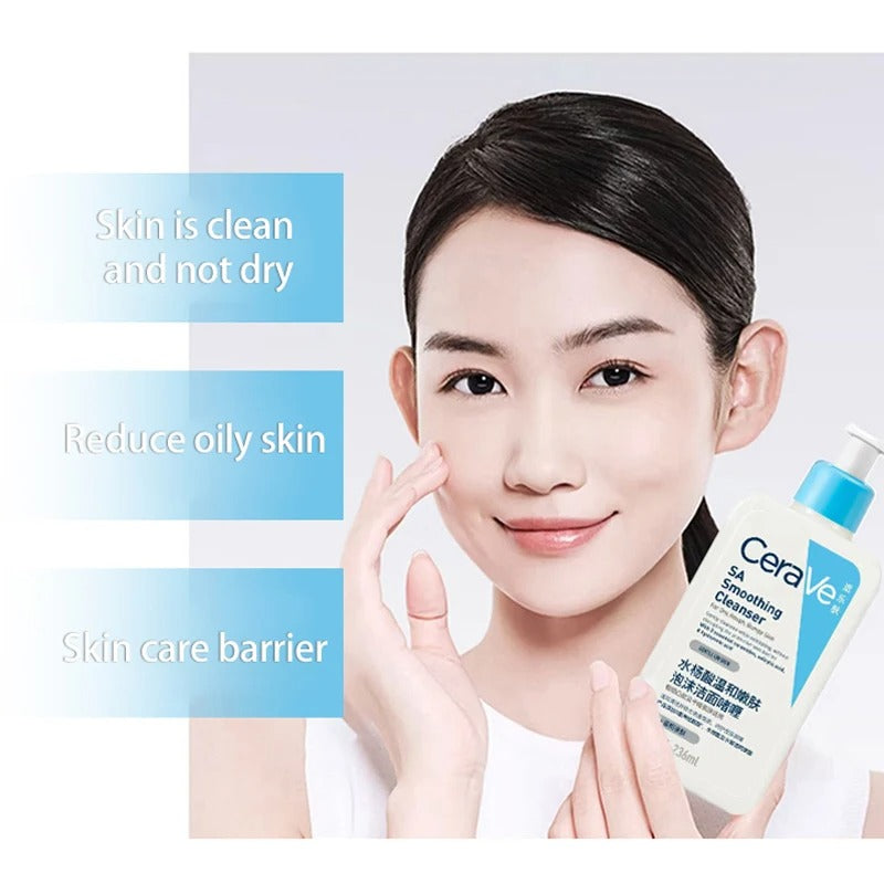 CeraVe SA Smoothing Cleanser – Salicylic Acid Face & Body Wash for Rough & Bumpy Skin