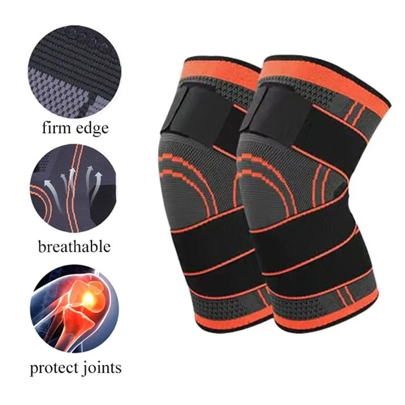 3D Waving Knee Support Brace – Elastic Compression Knee Pad for Pain Relief & Sports