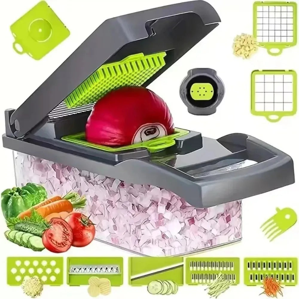 Speedy Chopper 12 Pieces Nicer Dicer Plus – Fruit & Vegetable Cutter, Slicer & Chopper Set