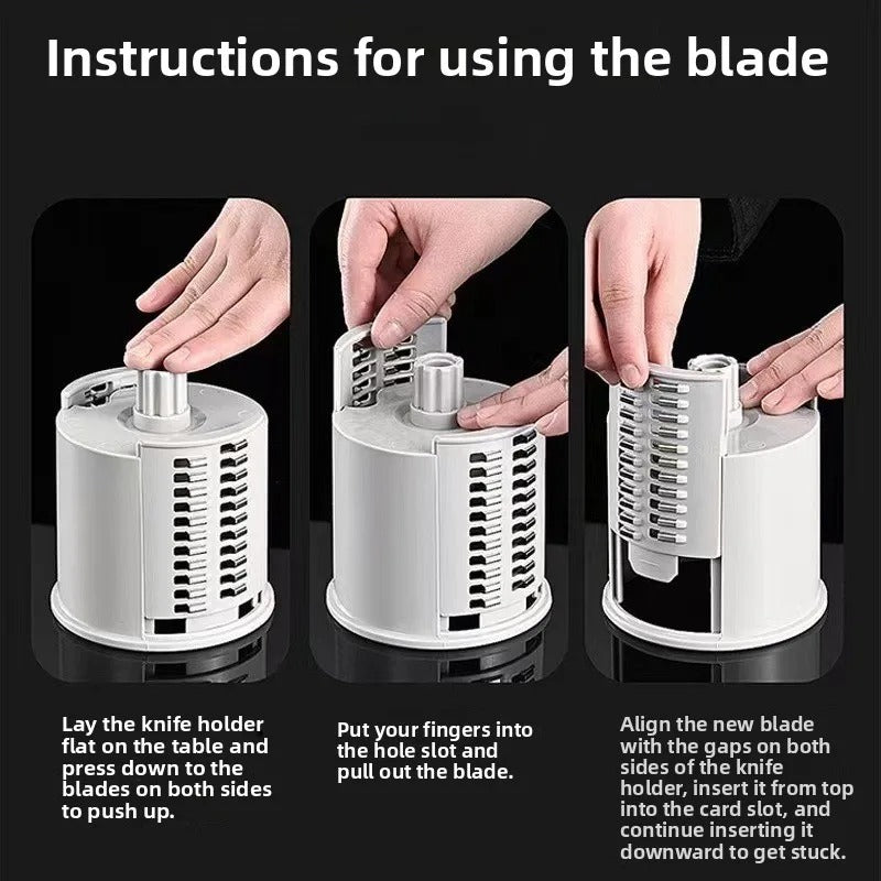 3 in 1 Manual Vegetable Slicer Roller – Multifunction Kitchen Cutter