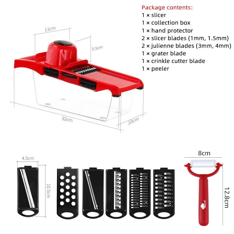 10 in 1 Mandoline Slicer & Vegetable Cutter | Adjustable Kitchen Slicing Tool