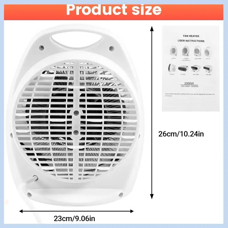 Imported Fan Room Heater 2000W โ Electric Winter Warmer Fan Heater 220V (EU Plug)