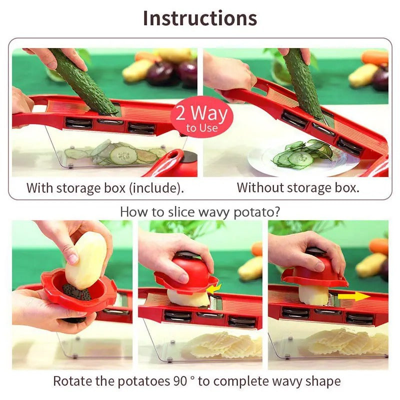 10 in 1 Mandoline Slicer & Vegetable Cutter | Adjustable Kitchen Slicing Tool