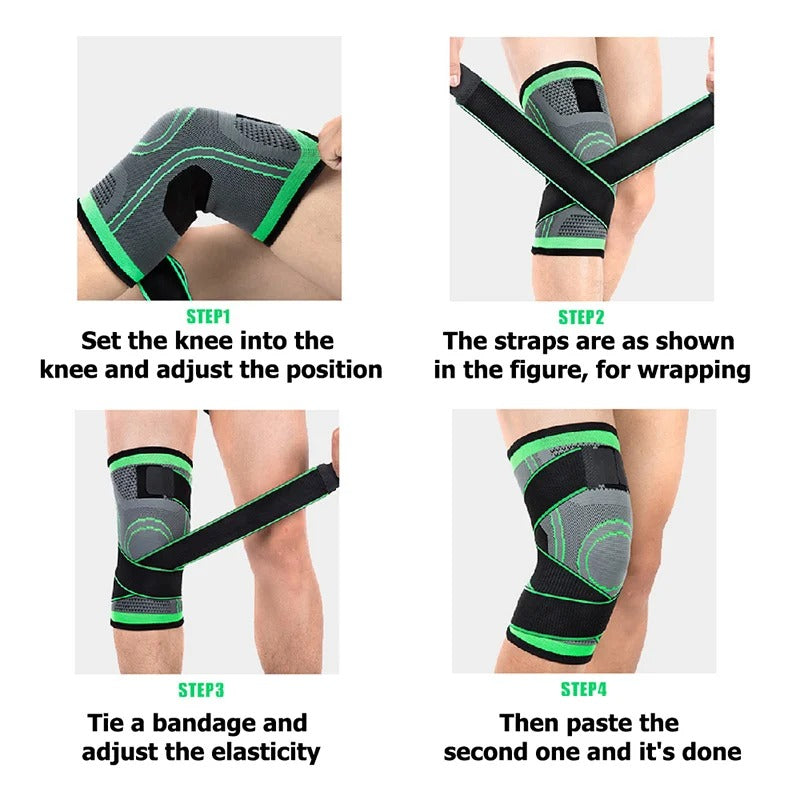 3D Waving Knee Support Brace – Elastic Compression Knee Pad for Pain Relief & Sports