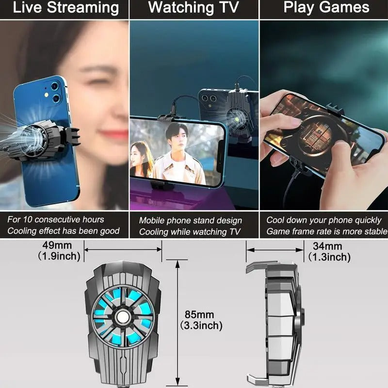 S-72 Portable Mobile Phone Cooling Fan with LED Light | USB Mini Fan for Smartphones
