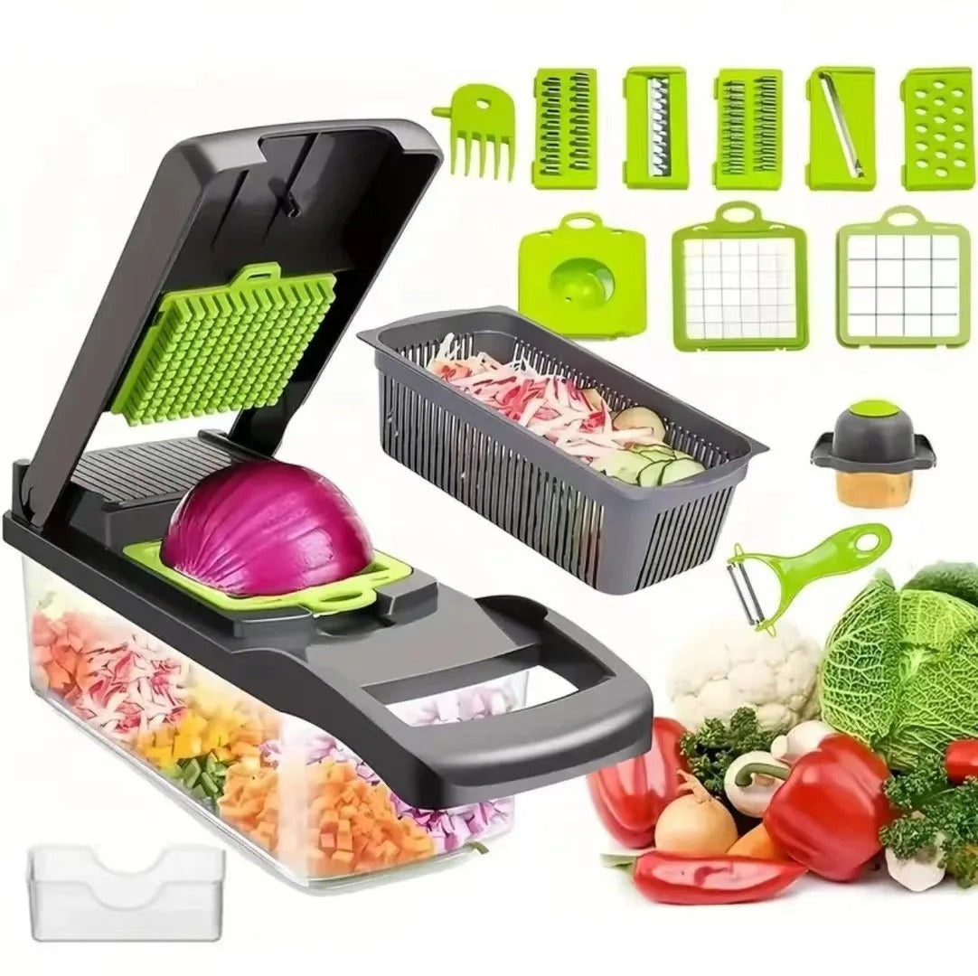Speedy Chopper 12 Pieces Nicer Dicer Plus – Fruit & Vegetable Cutter, Slicer & Chopper Set