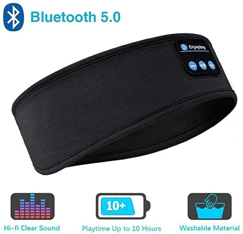 Bluetooth Sleeping Headband Headphones – Wireless Music Eye Mask for Sleep, Yoga & Travel